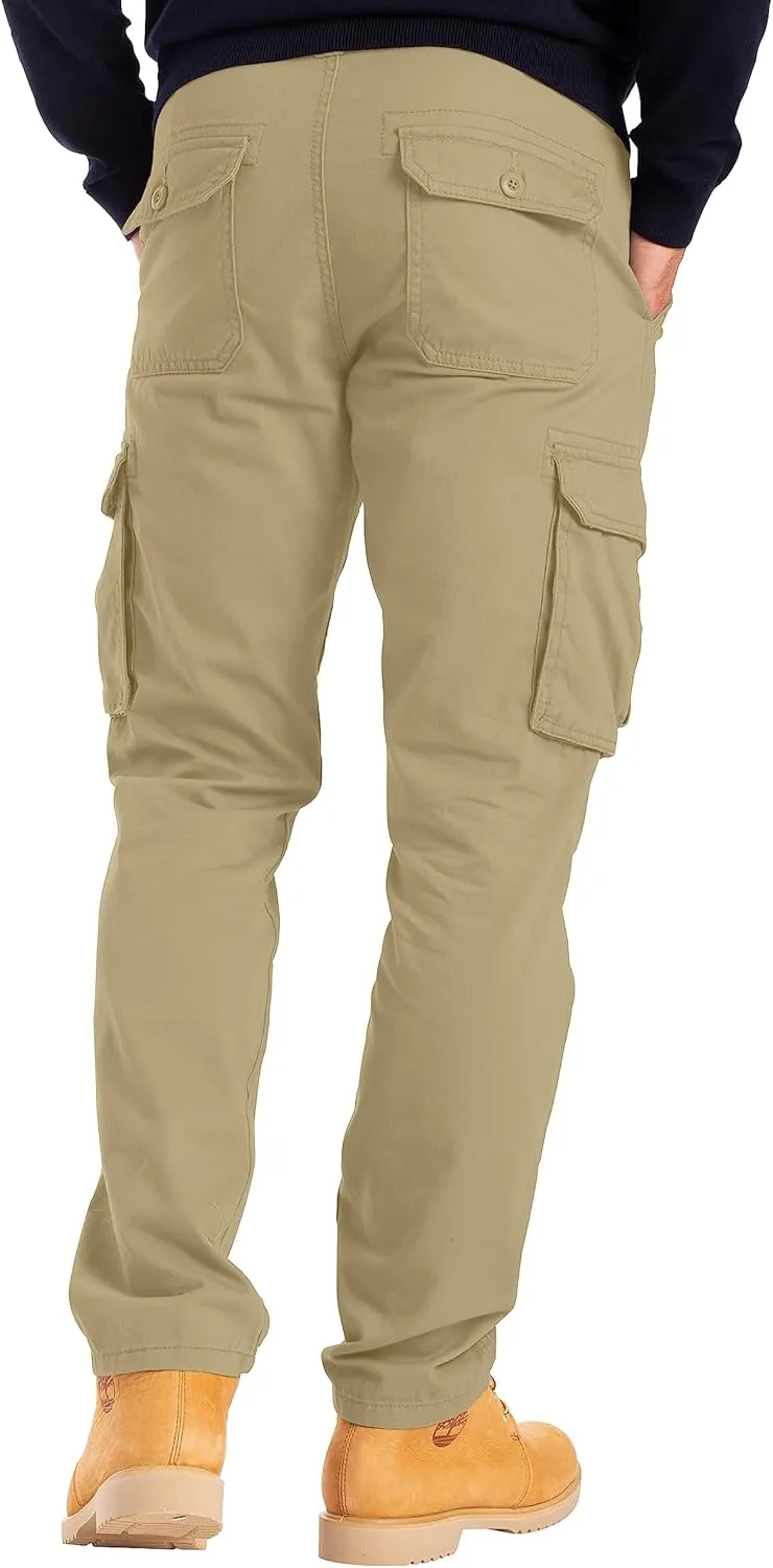 Alamo Mens Slim Fit Cargo Pants - 100% Cotton Heavy Duty Cargo Work Pants for Men