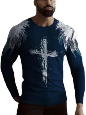 ALPAS European and American Men T-Shirts Casual Retro Hand-Painted Short Sleeve Tee Top Street Style Trendy T-Shirts