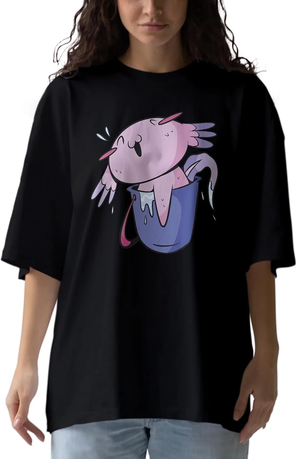 Chick Anime Oversized T-Shirts for Women, 100% Cotton T-Shirts, Perfect for Casual Wear & Gifting | WB.6.47