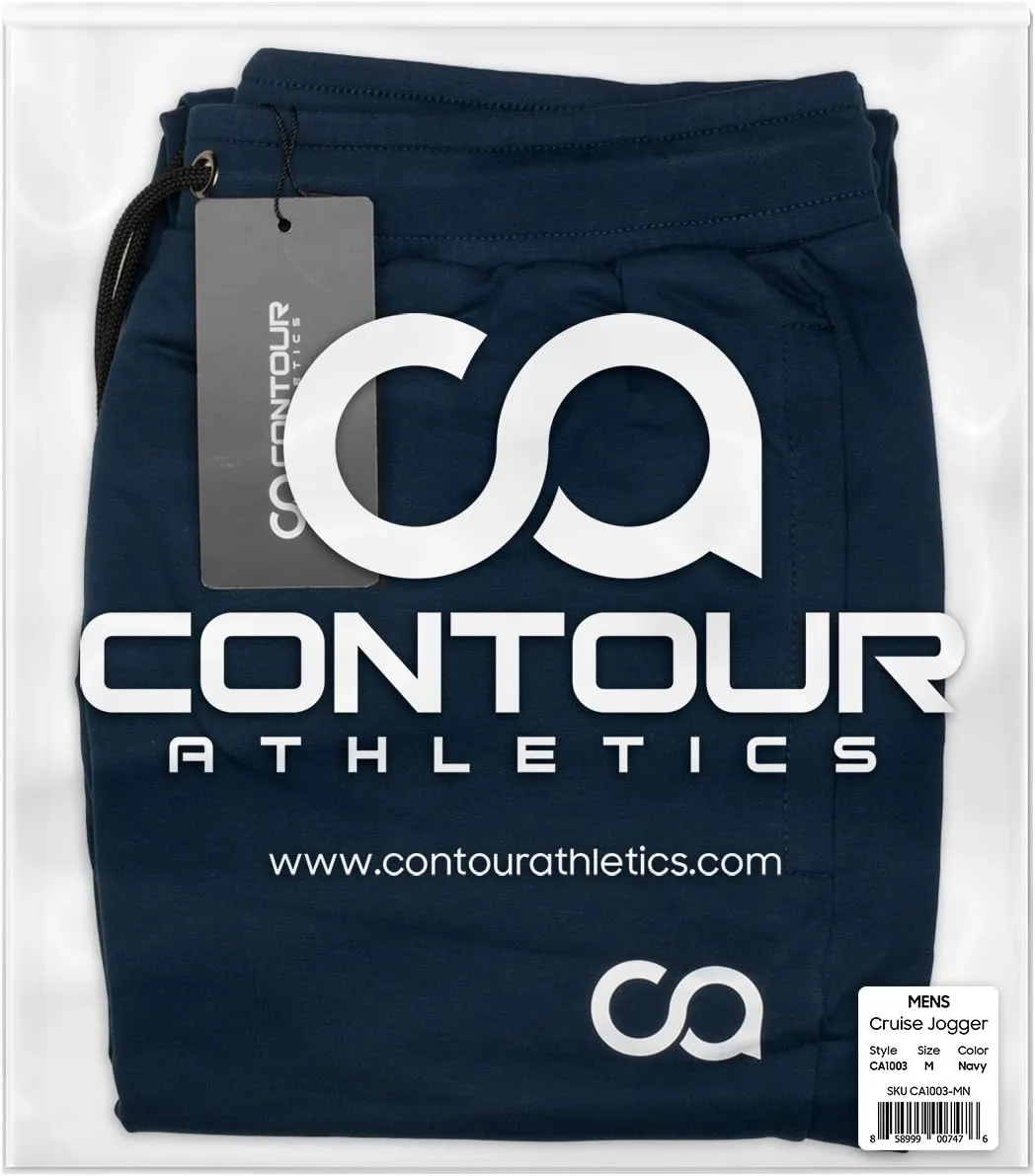 Contour Mens Sweatpants with Pockets Zipper, Cruise Sweatpants for Men, Joggers for Men Slim Fit, Mens Joggers for Workout