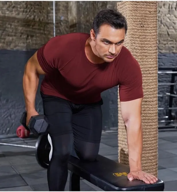 COOFANDY Men's 3 Pack Workout T Shirts Short Sleeve Gym Bodybuilding Muscle Shirt Base Layer Fitness Tee Tops