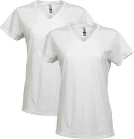 Gildan Women's Heavy Cotton V-Neck T-Shirt, 2-Pack