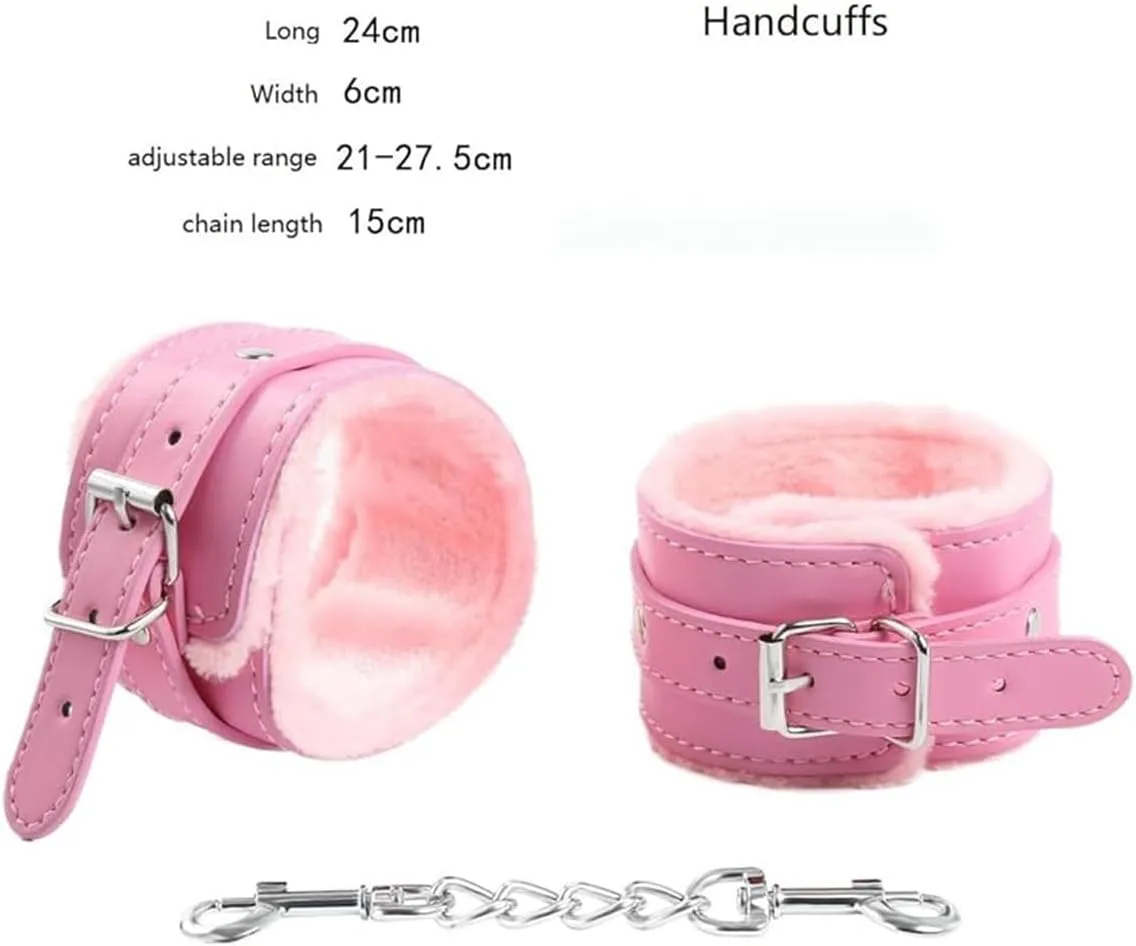 Leather Black Ankle Straps Wrist Cuffs D-Ring for Fitness Legs Exercise Attachment Adjustable Lock Buckle Ankle Bracelets Kits Cosplay Cuffs Accessory