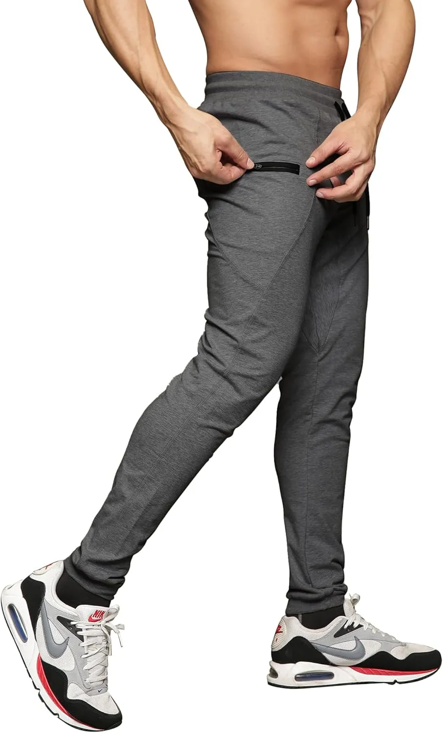 MAIKANONG Mens Slim Joggers Tapered Sweatpants Gym Workout Pants for Running Athletic Casual