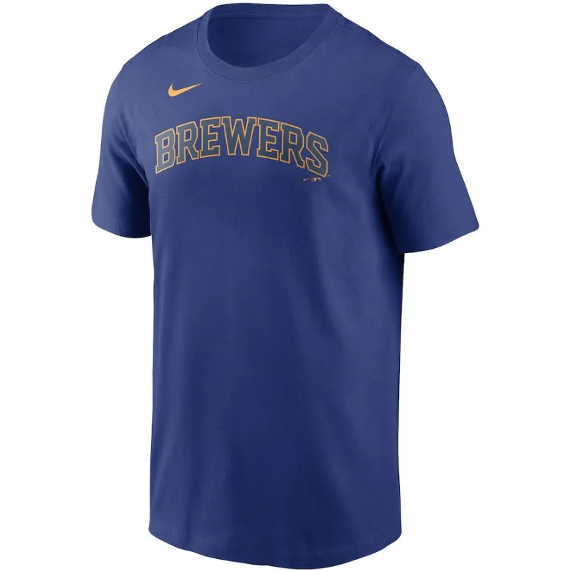 MLB Milwaukee Brewers Christian Yelich Nike Name & Number Tee - Navy