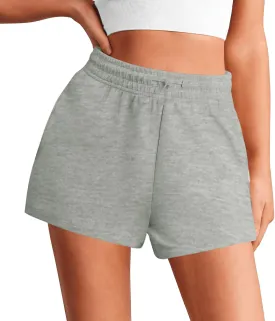 PINSPARK Sweat Shorts Women Lounge Athletic Short High Waisted Summer Sweatshorts Drawstring with Pockets