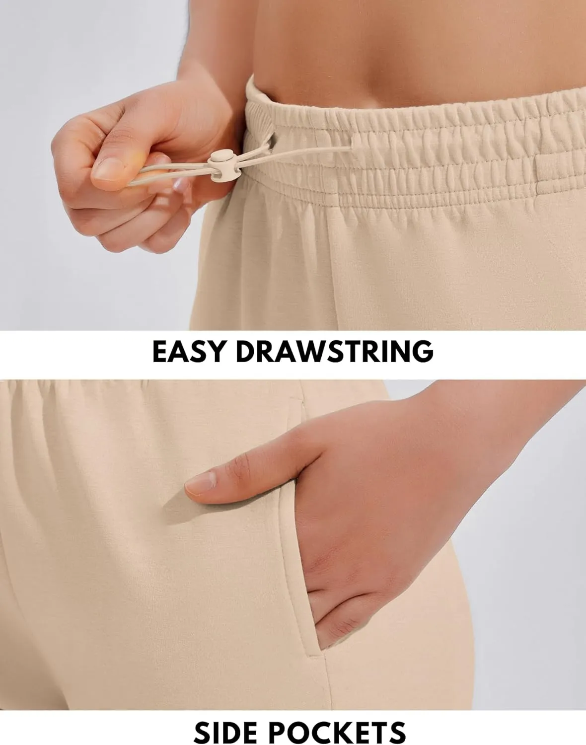 PINSPARK Sweat Shorts Women Lounge Athletic Short High Waisted Summer Sweatshorts Drawstring with Pockets