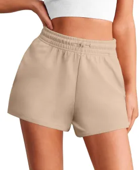 PINSPARK Sweat Shorts Women Lounge Athletic Short High Waisted Summer Sweatshorts Drawstring with Pockets