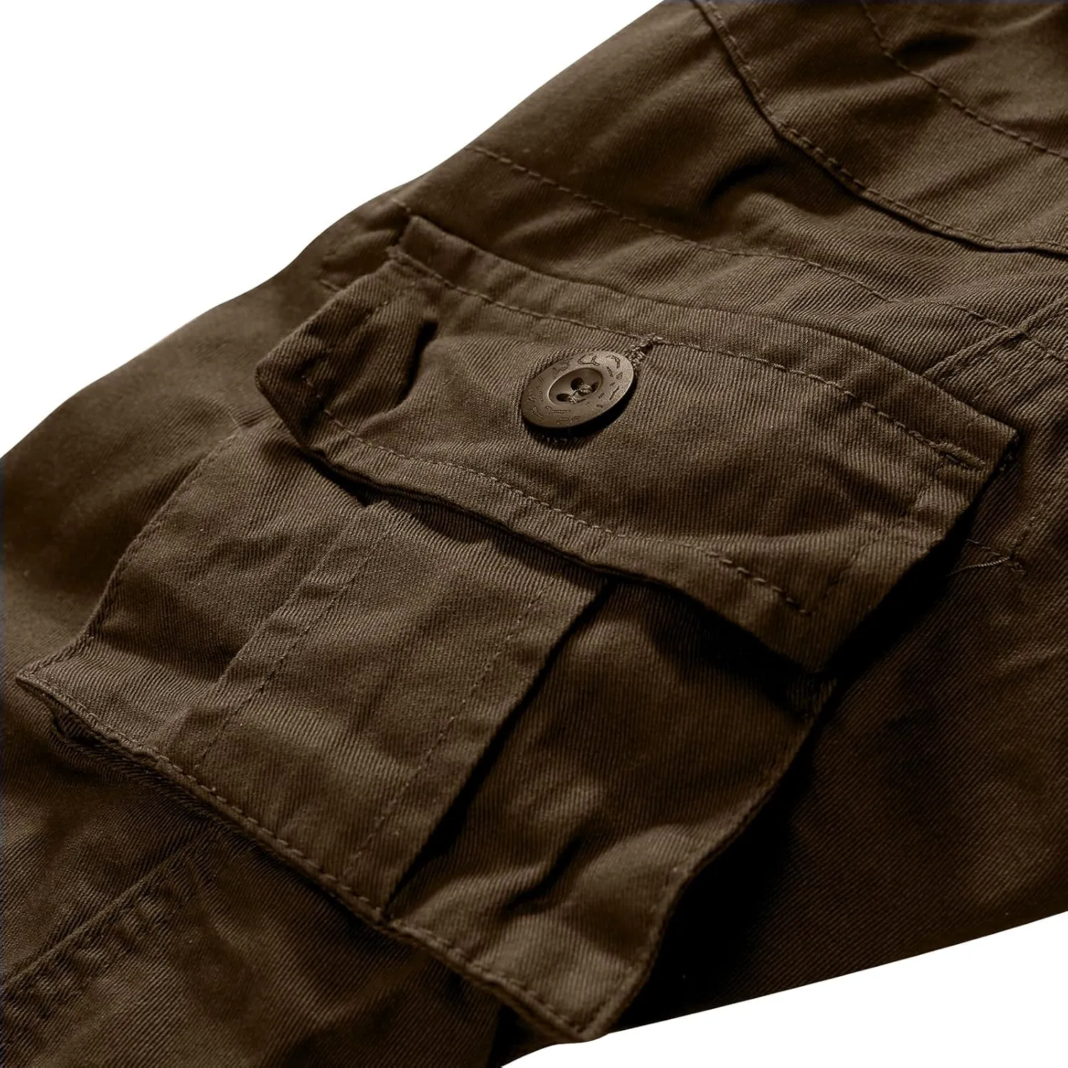 Sobrisah Mid Low Rise Cargo Pants for Men Youth Comfy Cotton Casual Streetwear Military Combat Work TrousersNo Belt