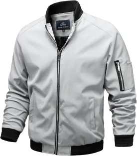 TLZC Men's Lightweight Bomber Jacket Windbreaker Slim Fit Active Coat Outerwear
