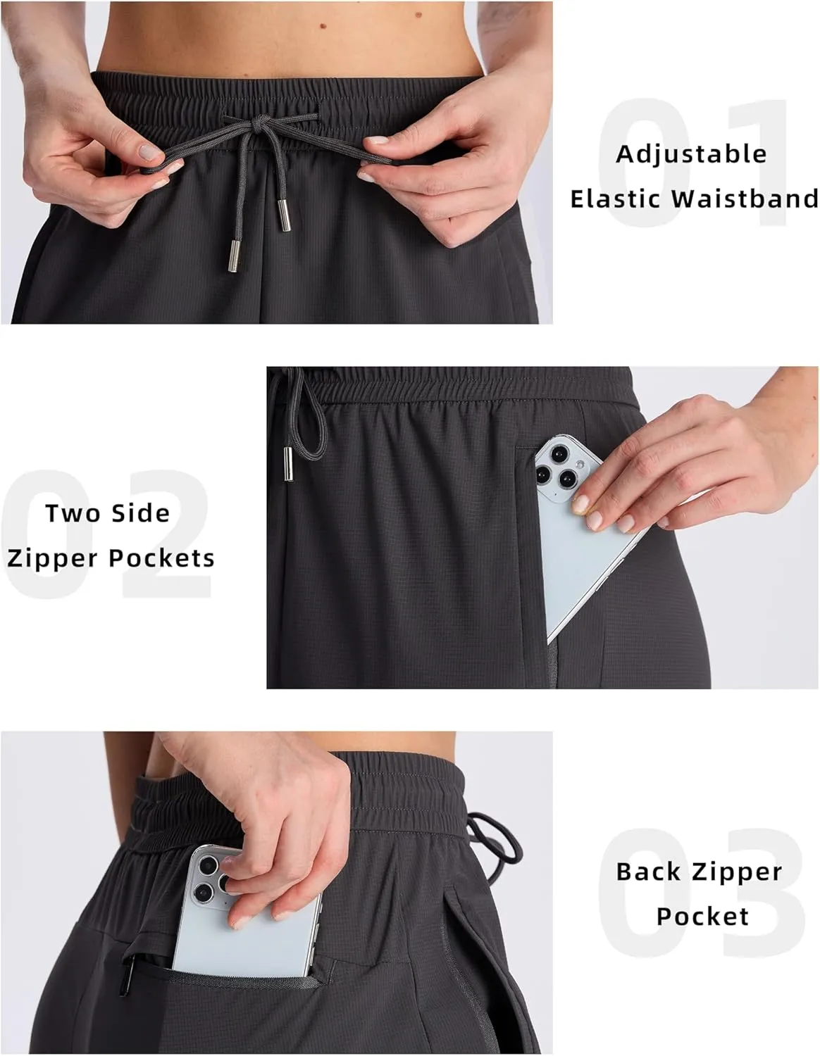 Women's Joggers Pants with Pockets Lightweight Quick Dry Hiking Joggers for Athletic Casual Workout Running Lounge