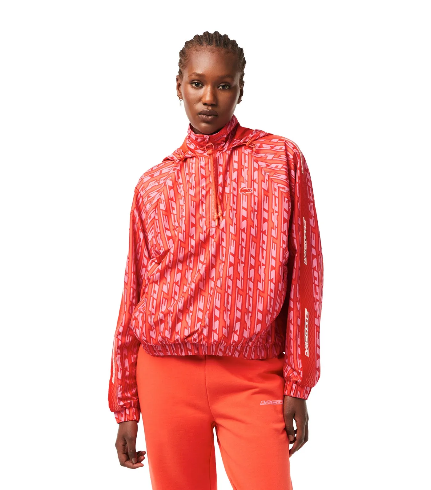 Women’s Oversize Hooded Windbreaker Watermelon/Corrida-Reseda
