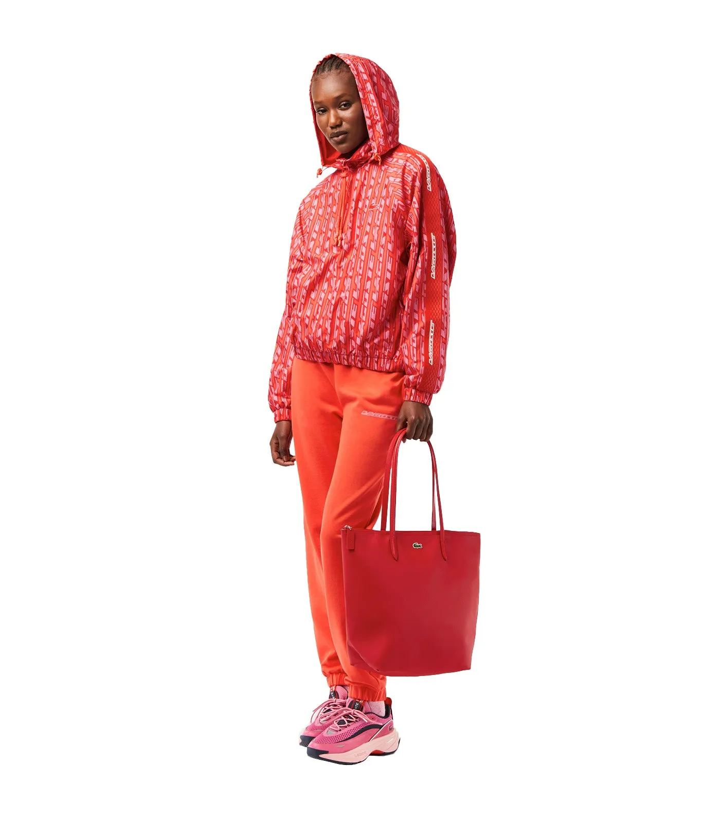 Women’s Oversize Hooded Windbreaker Watermelon/Corrida-Reseda