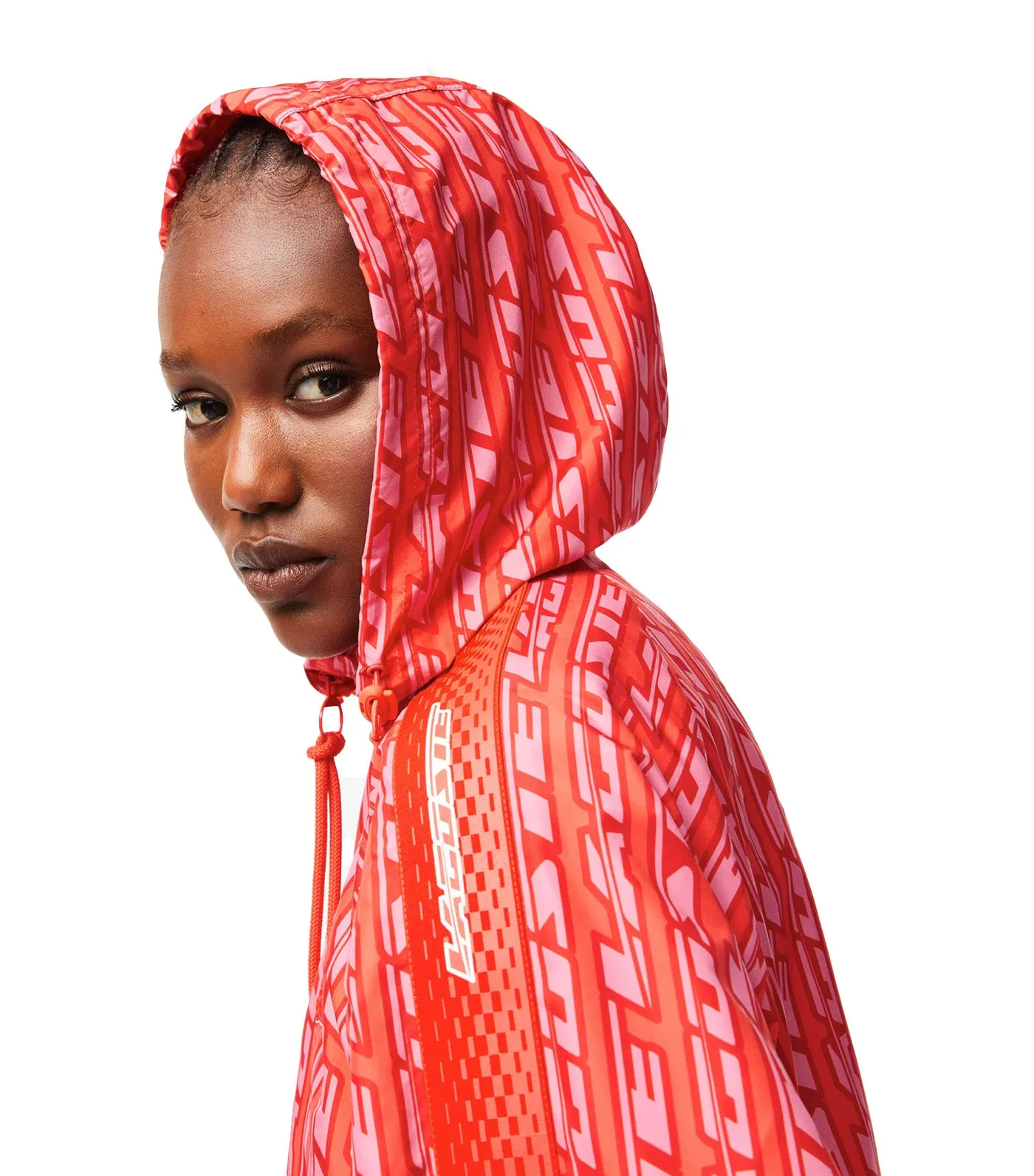 Women’s Oversize Hooded Windbreaker Watermelon/Corrida-Reseda