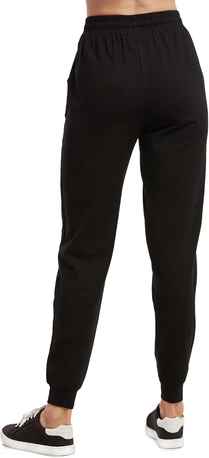 Wome's Jersey Cotton Jogger Pants with Side Pockets for Yoga Running Workout