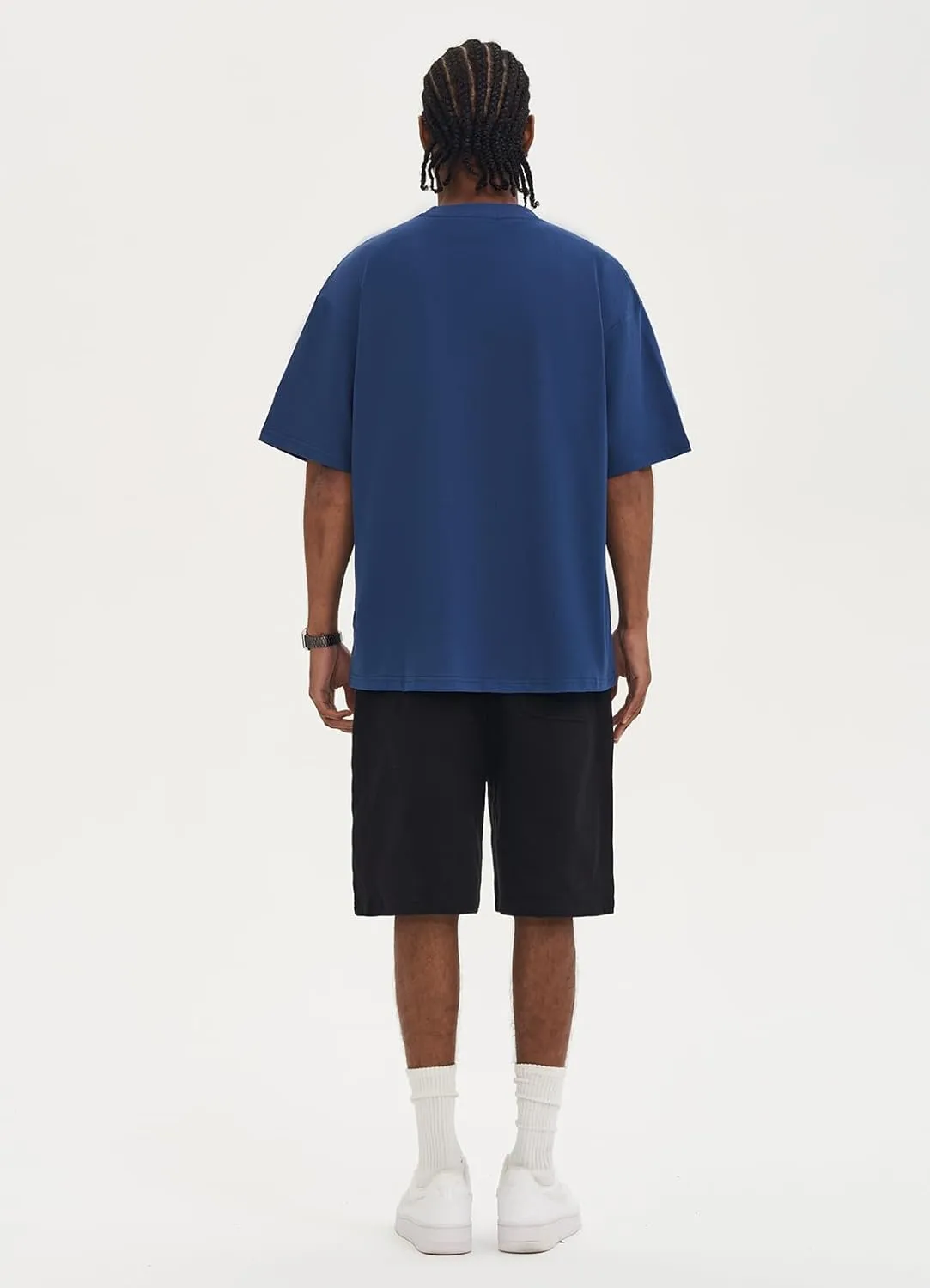 ZUEVI Men's Cotton T-Shirts Fashion Short Sleeve Oversized T Shirts Loose Fit Crew Neck Basic Tees Tops Hip Hop Streetwear