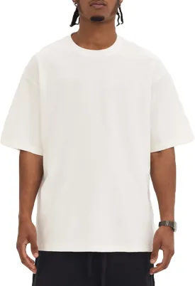 ZUEVI Men's Cotton T-Shirts Fashion Short Sleeve Oversized T Shirts Loose Fit Crew Neck Basic Tees Tops Hip Hop Streetwear