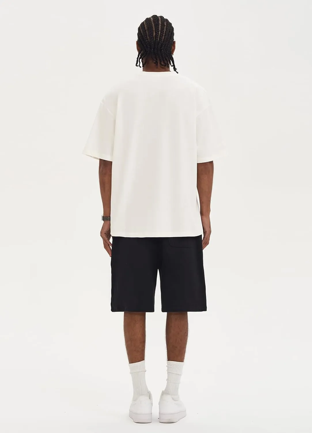 ZUEVI Men's Cotton T-Shirts Fashion Short Sleeve Oversized T Shirts Loose Fit Crew Neck Basic Tees Tops Hip Hop Streetwear